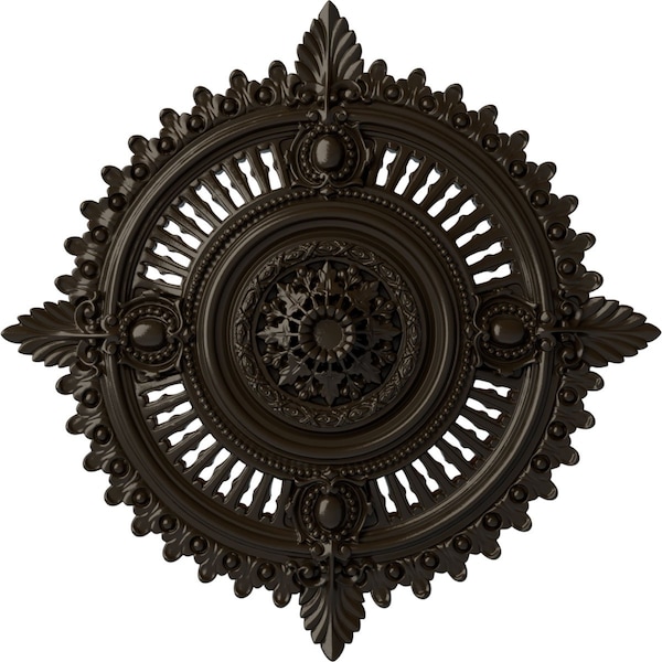 Ekena Millwork Haylynn Ceiling Medallion (Fits Canopies up to 1 1/4"), 29 1/8"OD x 1 1/4"ID x 4"P, Stone Hearth CM29HYSHF - main